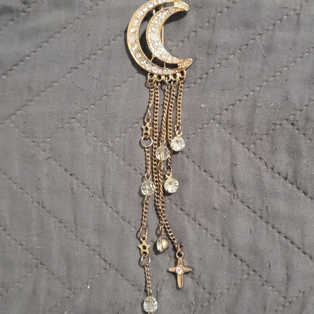 Gold Crescent Moon Hair Clip